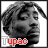 A 3x2 contact sheet of grayscale animated frames showing a person with braided hair and red text "Tupac" at the bottom, arranged left-to-right top-to-bottom.