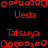 Red pixelated text and symbols on black background with gray rectangle, displaying repeated names and patterns.