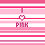 Pixelated pink and white striped contact sheet with heart symbol and text "PINK" in two frames showing animation progression.