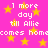 Pink background with yellow stars and repeated white text reading "1 more day till Allie comes homecomeshome" in pixelated font.