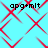 Pixelated cyan background with red geometric patterns and black text reading 'apg+mlt' in four corners.
