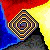 Pixelated diamond-shaped icon with concentric rings in brown, beige, and blue hues on a red-yellow-blue gradient background; adjacent green displays 'Original Icons .com' text