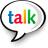 A pixelated speech bubble contains the word 'talk' in multicolored lowercase letters with a black outline on a white background.