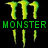 Green and yellow pixelated text 'TM MONSTER 11' on black background with vertical green-yellow gradient elements.