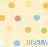 A static image with a light yellow background patterned by scattered orange, blue, red, and green circles. The word "KELLY" appears in alternating blue and red pixelated text across two