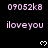 Pixelated text and heart symbols in light purple on black background, with repeated patterns and a gray overlay in the bottom-right corner.