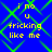 Blue background with green diamond-shaped pattern and yellow text reading "i no u fricking like me" in four identical quadrants