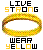 Static pixel art displays 'LIVE STRONG WEAR YELLOW' text above and below a golden ring symbol on white background.