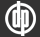 White circular icon with stylized 'dp' letters inside, transitioning through various rotation and line-crossing states on dark background.