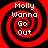 Four identical red and black spiral patterns with white text reading "Molly Wanna Go Out" arranged in a on a solid black background