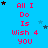 Blue background with red text reading "All I Do Is Wish 4 You" repeated in a , surrounded by black and blue stars