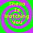 Four identical display yellow text 'Sheila Is Watching You' over green and purple spiral backgrounds with no visible animation changes