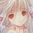 A 48x48 pixel animated buddy icon featuring a stylized anime character with light hair and red eyes on the left, paired with text elements on a black background to the right.