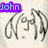 A static buddy icon with a cartoon face and four text labels in different colors positioned around the edges.