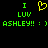 Green pixelated text and yellow heart symbol on black background, repeated twice with identical layout.