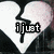 A broken heart icon with text overlays showing 'i just' and 'dont know' in separate frames, rendered in black-and-white pixel art style.