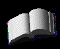 A grayscale animated sequence of an open book icon with pages flipping through various states from fully closed to fully open.
