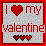 Static pixel art icon with red border, pastel checkered background, and text reading "I ❤️ my valentine" in red block letters.
