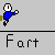 Animated contact sheet showing a pixelated character kicking with green farts, repeated across multiple frames with varying fart effects and positions.