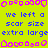 Yellow background with blue text repeating 'we left a scar size extra large' and pink pixelated shapes at top, middle, and bottom.