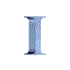 four and four shows a single vertical icon with varying shades of blue, black, and gray across its segments. The icon's shape is consistent but coloration changes per