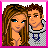 Pixelated cartoon-style image of two people with long brown hair and short brown hair, labeled 'Hannah and Sam' on a pink background.
