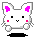 Pixel art bunny with pink inner ears and cheeks, black eyes, and a small nose in four variations showing different poses and expressions.