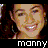 Pixelated static image of a smiling person with light brown hair and visible teeth, featuring the text 'monny' below in white block letters on black background.
