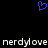 Blue pixelated heart symbol above repeated white pixelated text on black background