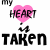 Two side-by-side pixelated text-based icons with heart symbols, one in black and pink tones, the other in blue and pink tones.