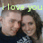 Two people pose closely together in a pixelated image with green text overlays reading 'i love you' and '8.20.07'.