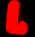 Red L-shaped symbols rotate clockwise across four on black background with gray bottom section