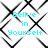 four identical showing cyan text 'Belive in Yourself' over a black and white geometric pattern with intersecting lines
