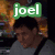 A four- shows a person in a green shirt with 'joel' text above, a person in dark clothing with 'is' text, and a person in a green jacket with 'AWESOME' text