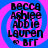 Four identical pixelated icons arranged in a , each featuring black text on a blue and pink spiral background with "BRT" below the names