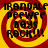 Four identical pixelated display red and yellow spiral backgrounds with black text reading "IRONDALF PEWPEW BOYS ROCK!!!" in a