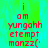 Red pixelated text on a green-to-cyan gradient background with visible animation changes between frames.
