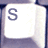 A 3x2 contact sheet of six keyboard key frames showing sequential animation changes in a text-based icon.