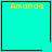 Four cyan square with black borders display yellow text 'Amanda' at top; two show a small black heart symbol in bottom-right corner, one shows a small black asterisk-like symbol