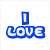 Blue text on white background reads "I LOVE" above "PHELPS PHAN!" with a swimming athlete in blue water to the right.