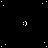 Black background with scattered white dots and small circular shapes, one gray rectangle in bottom-right corner.