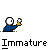 Pixel art character in blue shirt holding white flower, with green-haired variant and speech bubbles containing text like "GILLY! YOU" and "ARE 43 AND".