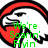 Pixelated cartoon head with red hair and black outline, green text overlays reading 'We're Soarin' Flyin'', 'There's Not a star In Heaven', 'That We Can't Reach'