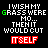 Pixelated text-based animation showing variations of 'I WISH MY GRASS WERE' followed by partial words and 'THEN IT WOULD CUT ITSELF' in colored blocks.