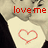 A pixelated image shows a person wearing a white shirt with a red heart outline, overlaid with the text 'love me' in red.