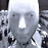 A 4-frame contact sheet of a silver robot character with smooth metallic surface and neutral expression, displayed in grayscale tones across four identical panels arranged in a 2x2 grid.