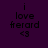 A static image with dark purple background and black text reading 'i love frerard <3' with varying bright pink rectangular overlays on different sections of the text.