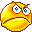 Four pixelated yellow emoji faces with brown outlines arranged in a , each displaying distinct facial expressions against a gray background