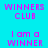 Pixelated text in bright pink on a cyan-to-green gradient background, displaying 'WINNERS CLUB' and 'I am a WINNER' in a
