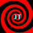 Four identical red and black spiral patterns arranged in a , each containing a cyan "JT" text element at the center